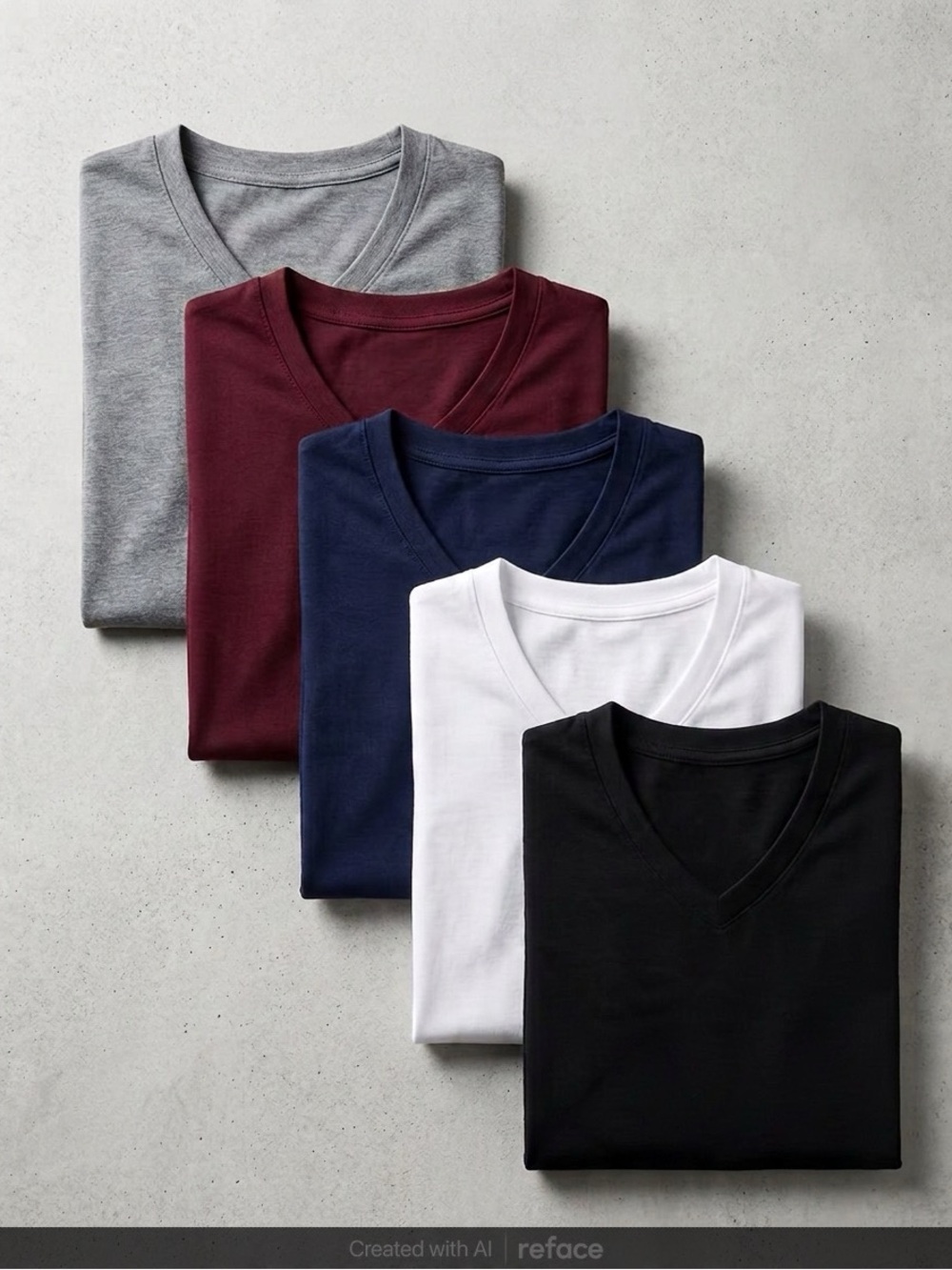 One- Men's V-Neck T-Shirt Short Sleeves - Black, White, Navy, Burgundy, or Gray